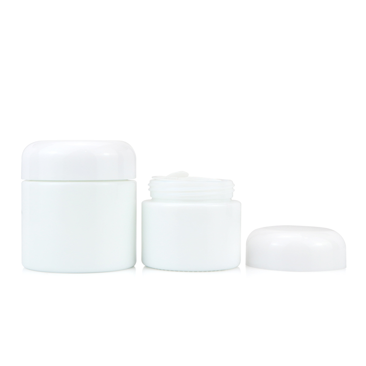 Custom 15 50 g 100 ml empty round cosmetic ceramics container white porcelain cream jar with screw lid dome like cap