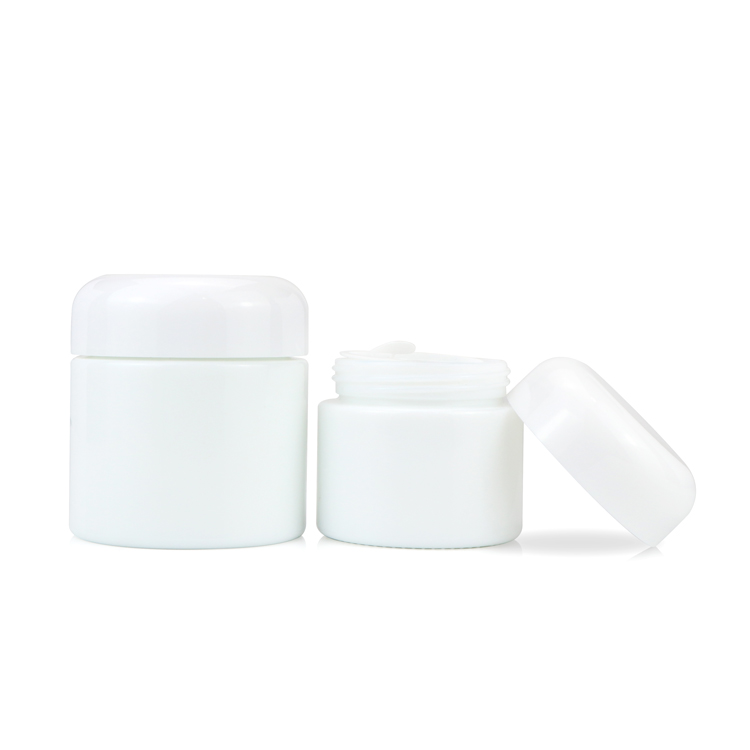 Custom 15 50 g 100 ml empty round cosmetic ceramics container white porcelain cream jar with screw lid dome like cap