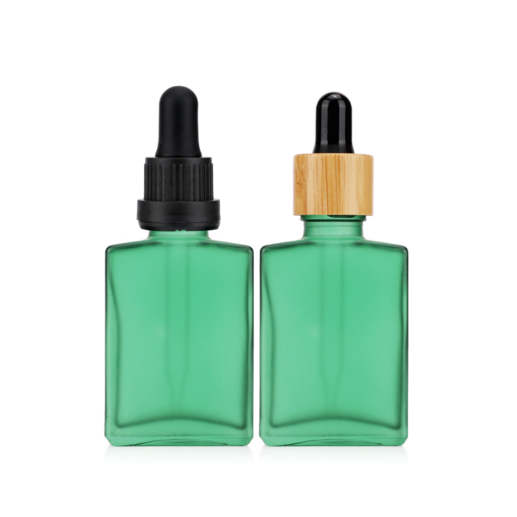 Custom 15 ml 20 ml 30 ml 50 ml 100 ml black empty rectangle square glass dropper bottles with dropper for essential oil