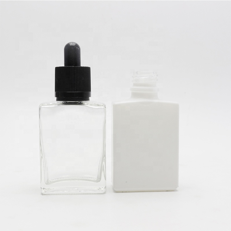 Custom 15 ml 30 ml 50 ml 100 ml Clear Empty Rectangle Square Glass Pipette Bottles