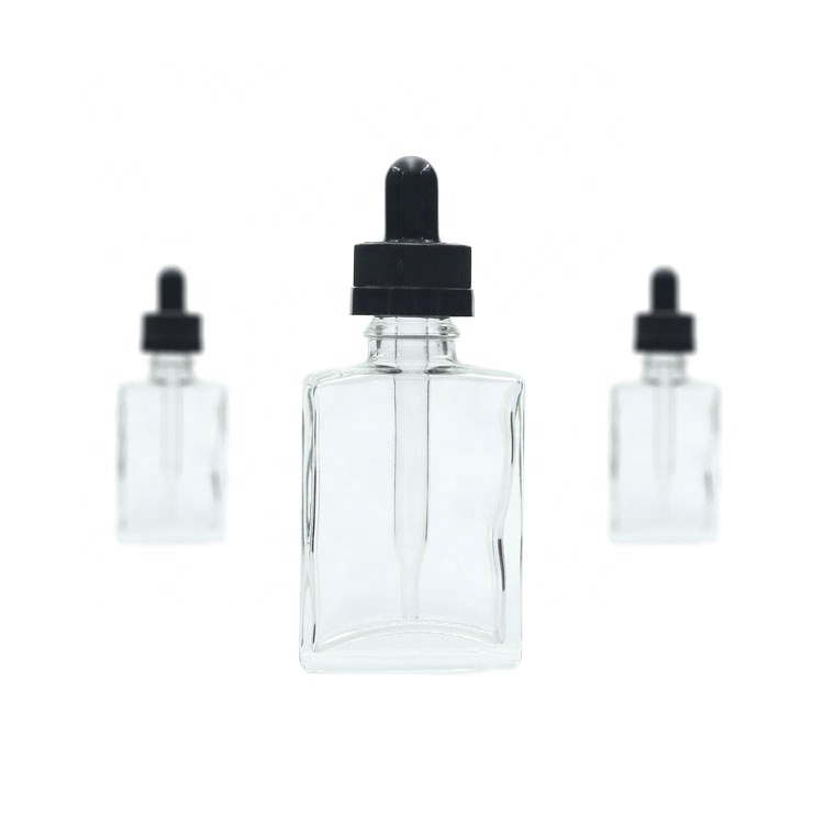 Custom 15 ml 30 ml 50 ml 100 ml Clear Empty Rectangle Square Glass Pipette Bottles