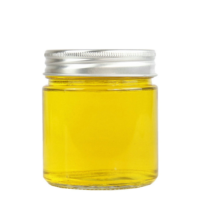 Custom 150ml 200ml 380ml 500ml straight side clear food container glass jar with metal lid
