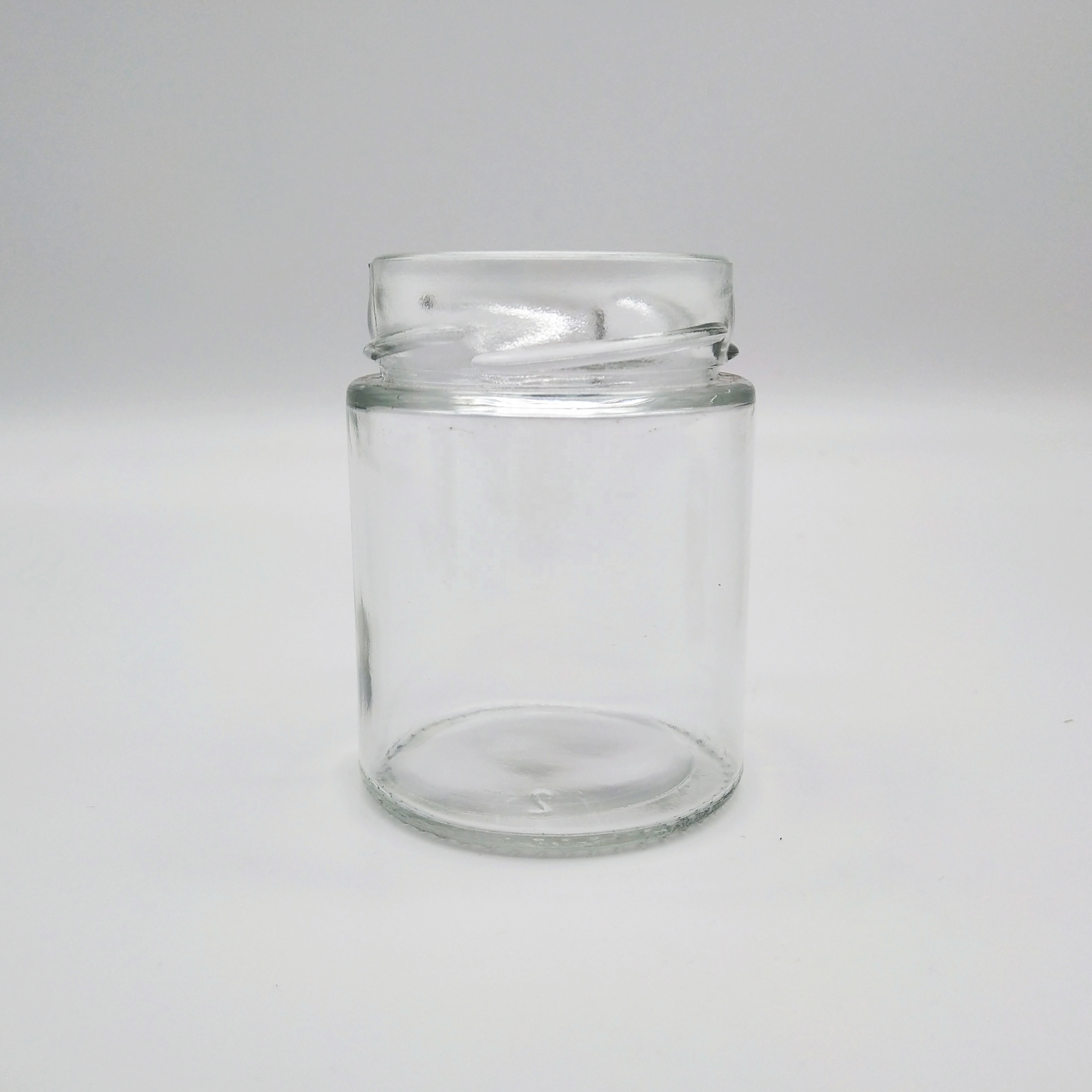 Custom 150ml Clear frasco de vidrio para miel Straight Side Glass Jam Honey Jar with Metal Lid