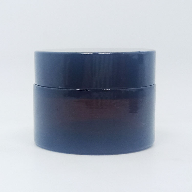 Custom 15g 30g 50g plastic black lid matte  black cosmetic jar for skin cream