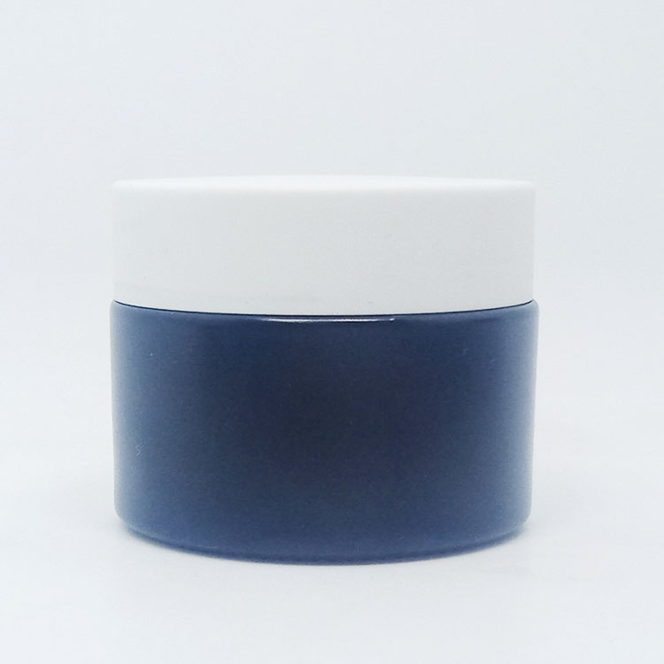 Custom 15g 30g 50g plastic black lid matte black cosmetic jar for skin cream