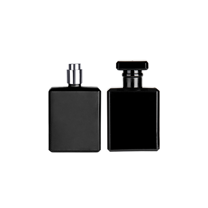 Custom 15ml 30ml 50ml 100ml Frosted Clear Black Rectangular Perfume Glass Spray Bottle