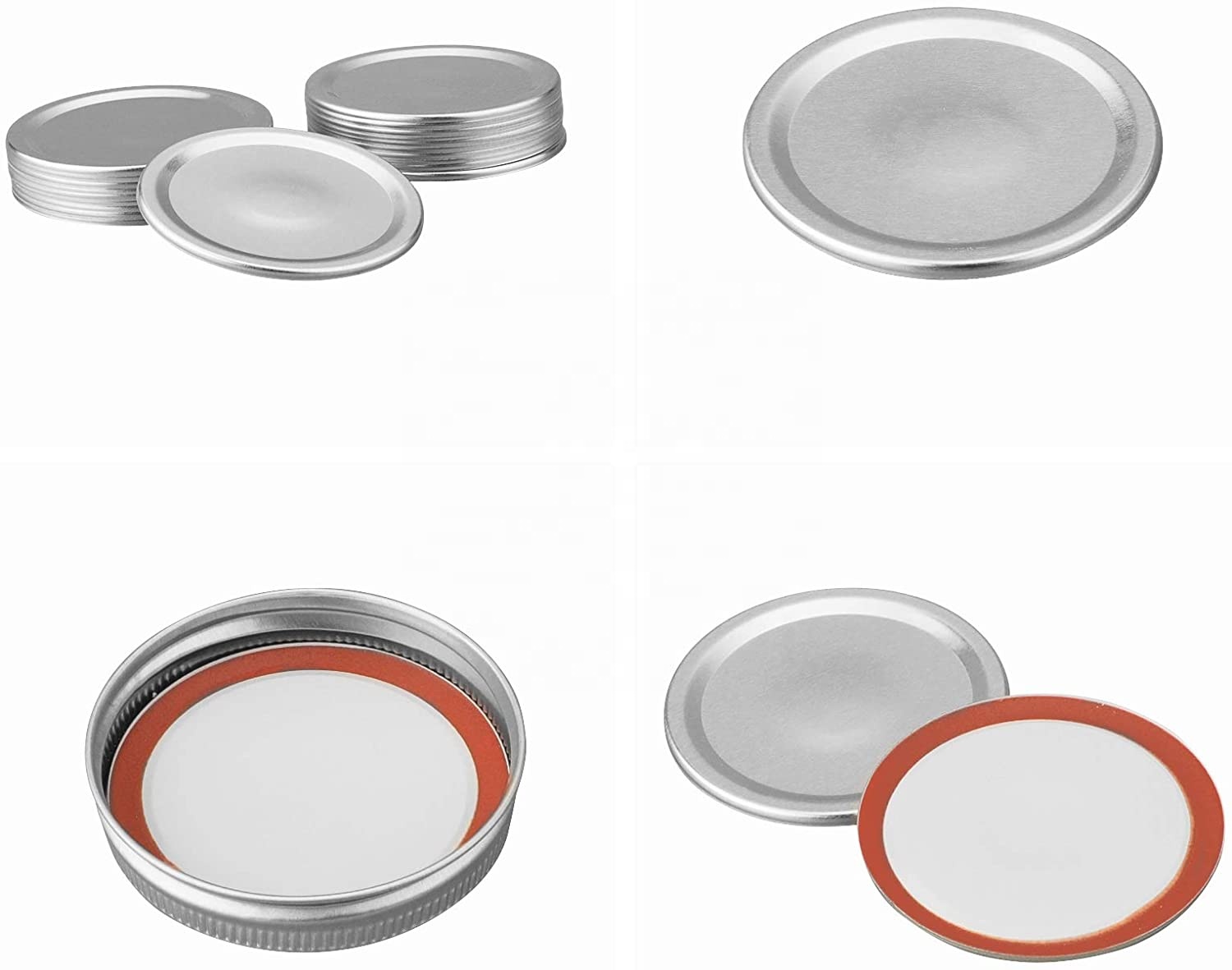 Custom 16OZ 500ml Wide mouth Food glass mason jar clear round glass jam jar with split type metal lid