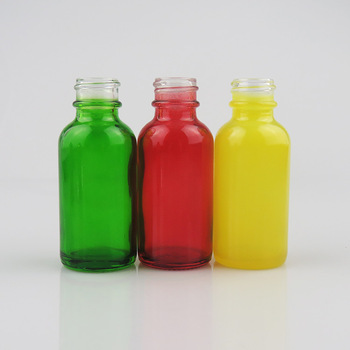 Custom 1oz 2oz 3oz 4oz 8oz frosted blue amber green clear glass boston round bottle with pump