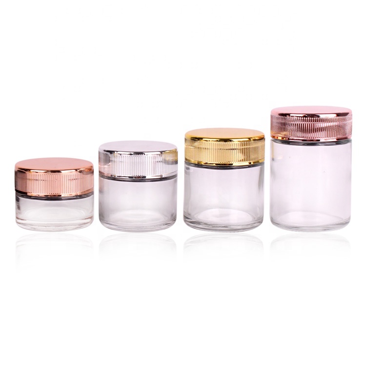 Custom 1oz 2oz 3oz 4oz straight sided childproof glass jar with child resistant lids