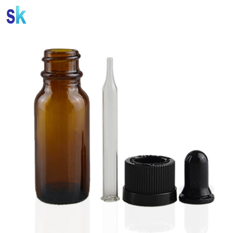 Custom 1oz 2oz 4oz amber boston round glass bottle