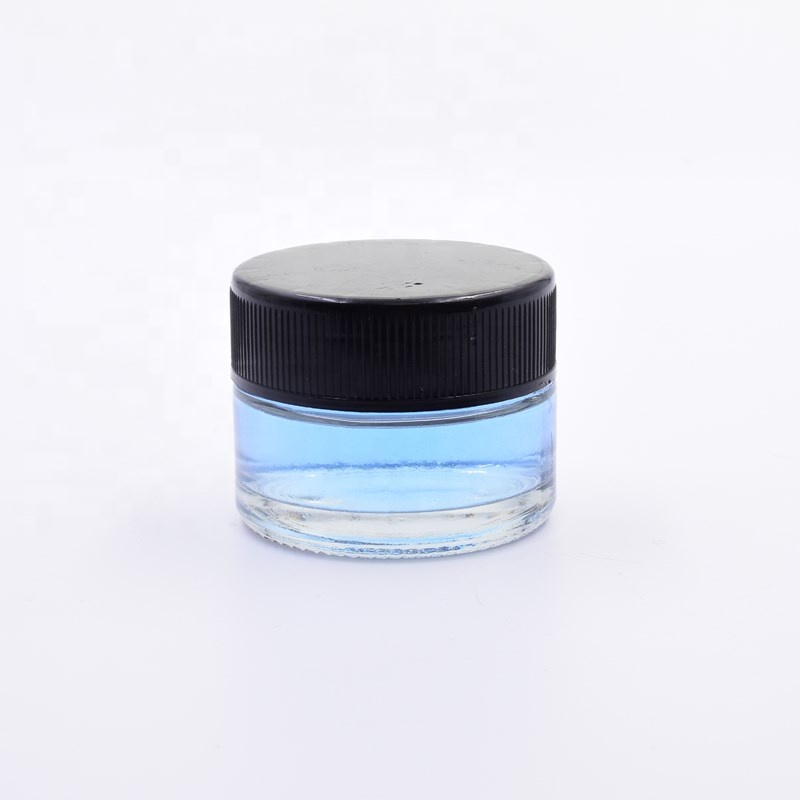 Custom 1oz 30ml clear round rosin wax cosmetic jars sustainable child resistant packaging glass jar with plastic child proof lid