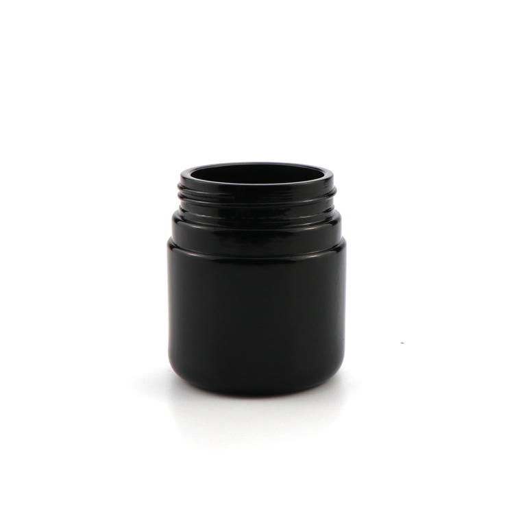 Custom 2 oz 3 oz 5 oz weed airtight cylinder container child resistant hemp apothecary black porcelain jar with lid