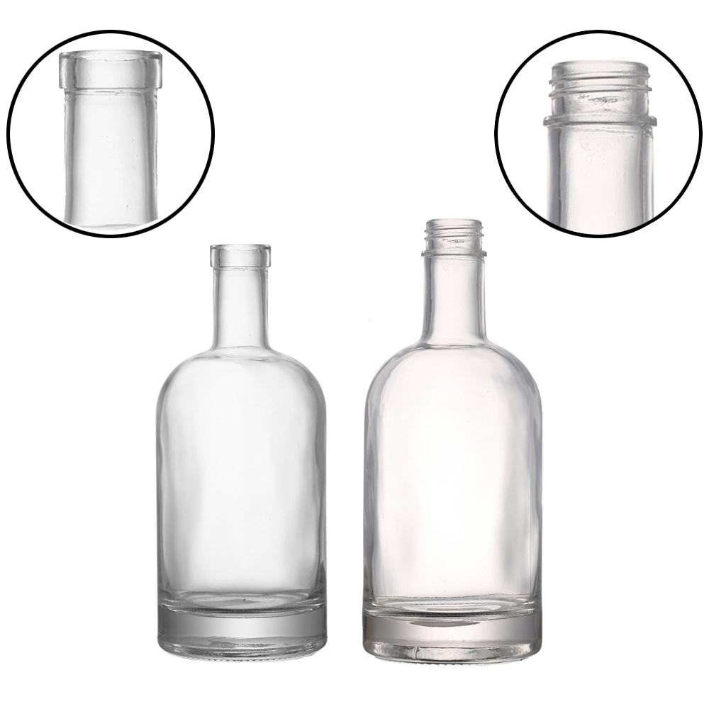 Custom 200ml 375ml 500ml 700ml 750ml 1000ml Black oslo glass bottle vodka spirit wine bottle for liquor