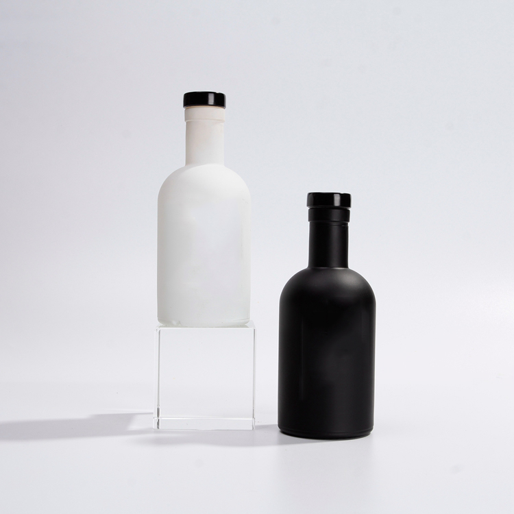 Custom 200ml Clearance Color Empty Cork Top Cap Thor Spirits Lliquor Alcohol Vodka Gin Oslo Black Color Glass Bottles