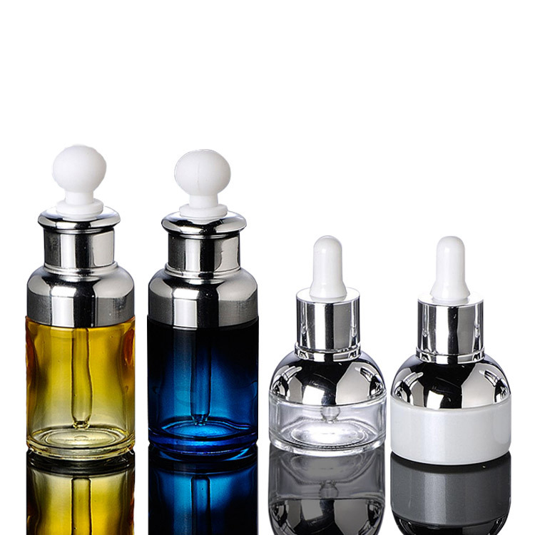 Custom 20ml 30ml empty frosted skincare cosmetic eco friendly packaging eye cream serum  glass pump dropper bottle
