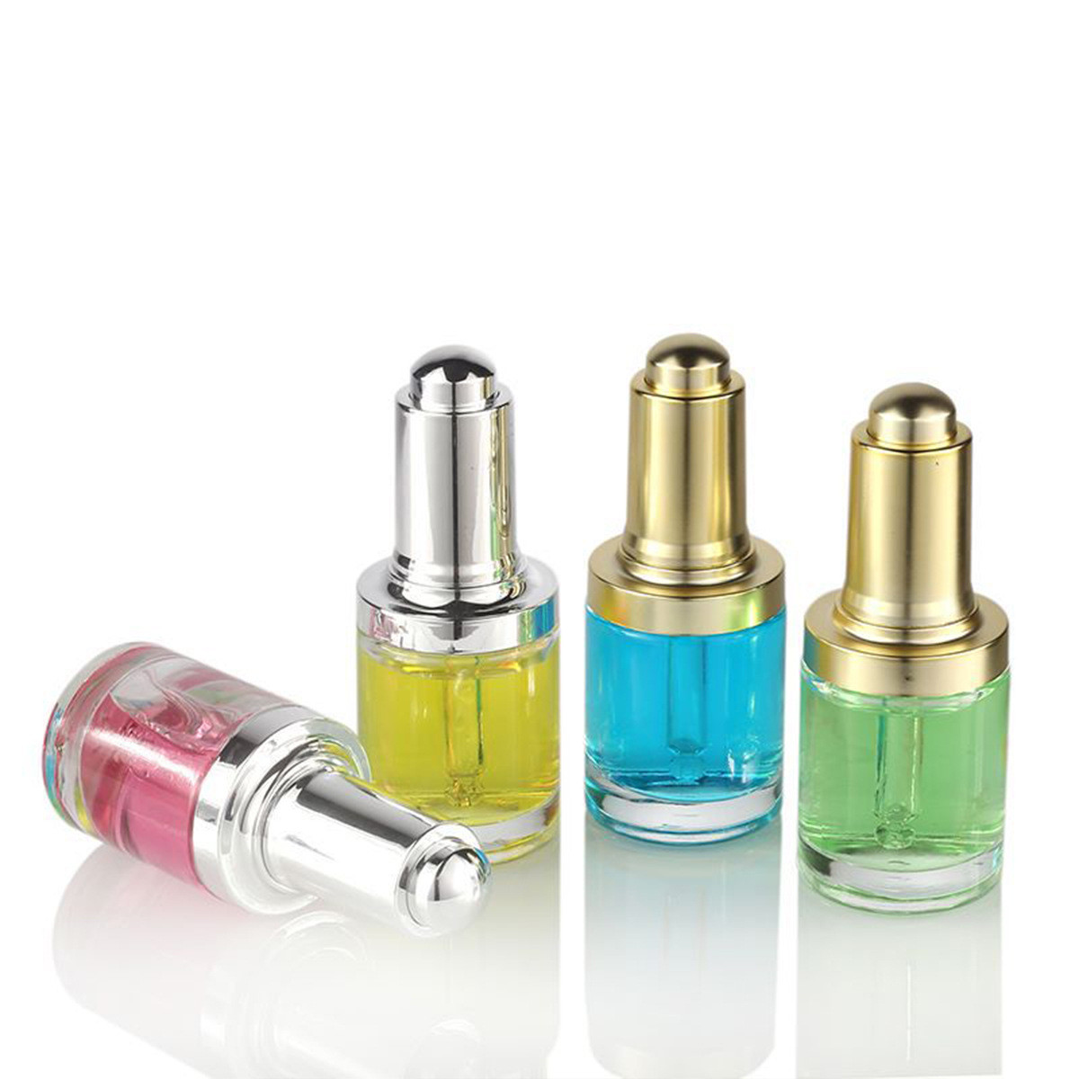 Custom 20ml 30ml empty frosted skincare cosmetic eco friendly packaging eye cream serum glass pump dropper bottle