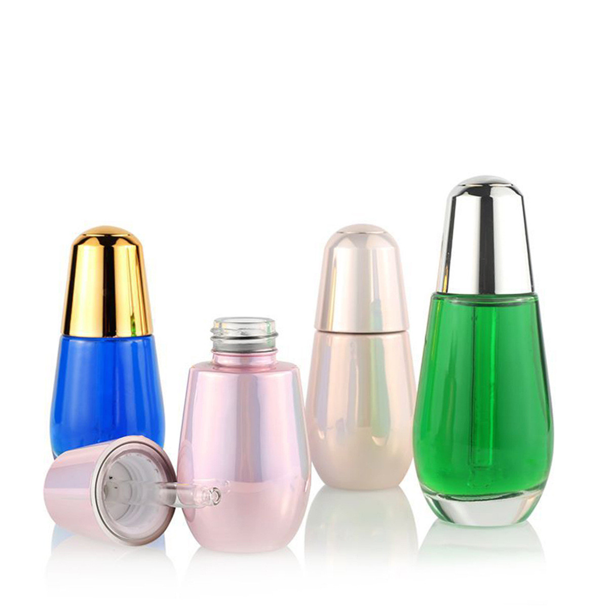 Custom 20ml 30ml empty frosted skincare cosmetic eco friendly packaging eye cream serum glass pump dropper bottle