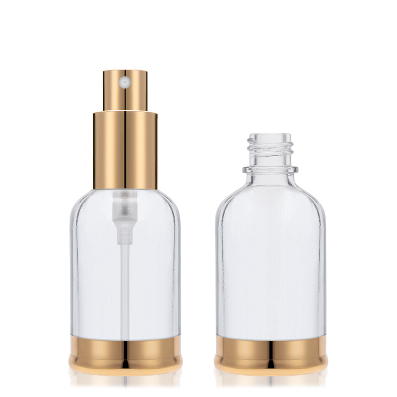 Custom 20ml 30ml empty frosted skincare cosmetic eco friendly packaging eye cream serum glass pump dropper bottle
