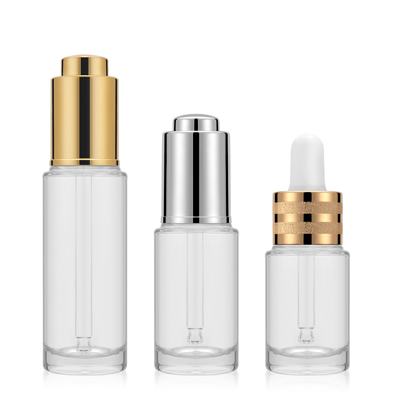 Custom 20ml 30ml empty frosted skincare cosmetic eco friendly packaging eye cream serum glass pump dropper bottle