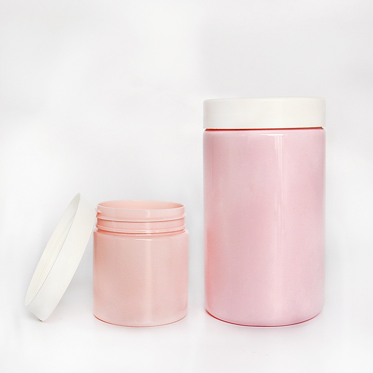 Custom 20oz Skin Care Body Gel Cosmetic PET Plastic Jars Empty Body Scrub Container With Lids
