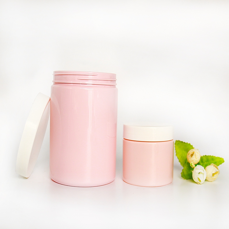 Custom 20oz Skin Care Body Gel Cosmetic PET Plastic Jars Empty Body Scrub Container With Lids