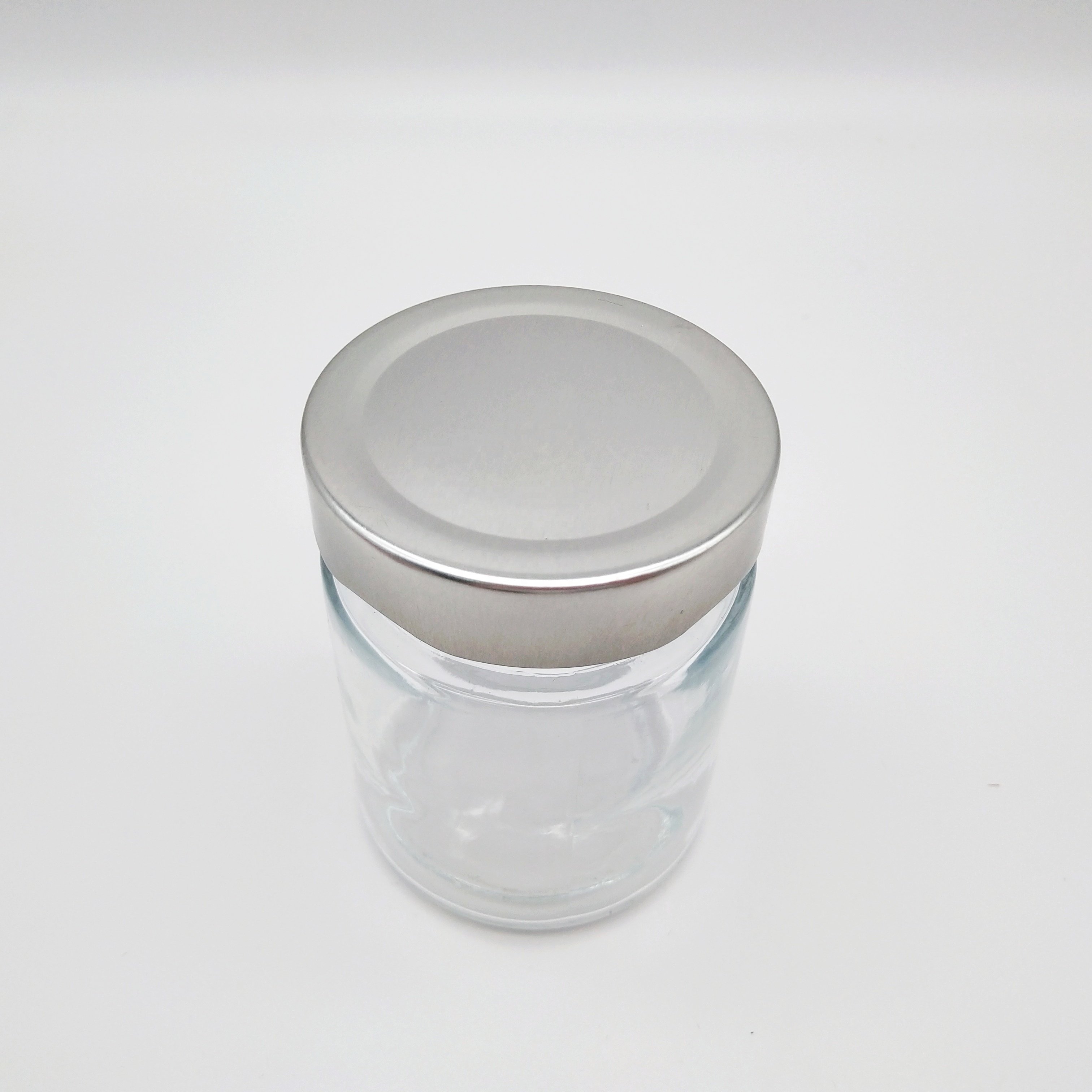 Custom 212ml Frascos de Vidrio Clear Straight Side Honey Ergo Glass Jar with Deep Lug Cap
