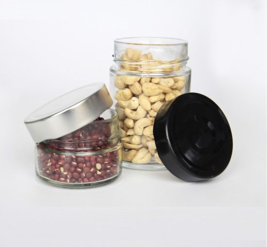 Custom 212ml Frascos de Vidrio Clear Straight Side Honey Ergo Glass Jar with Deep Lug Cap