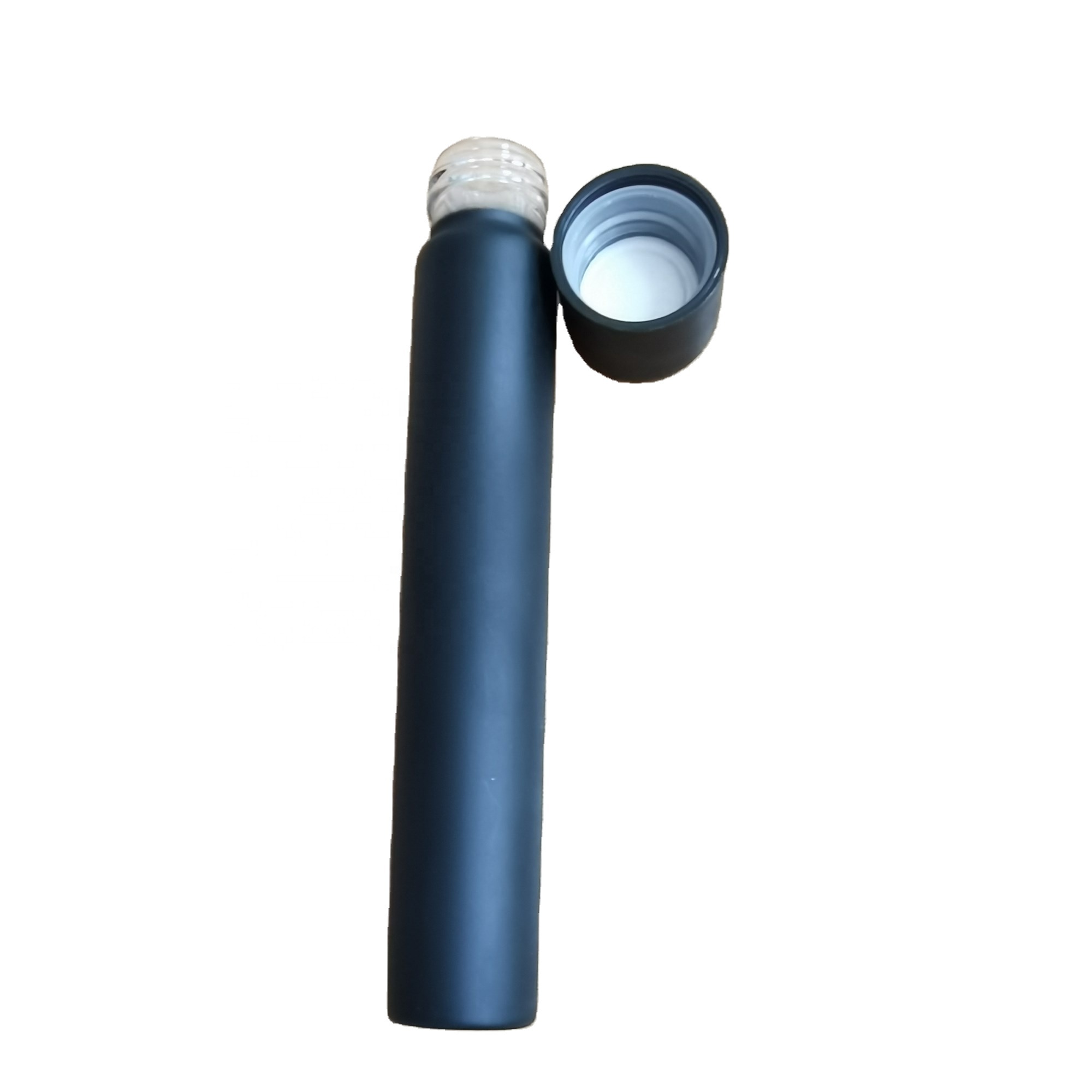Custom 22mmx120mm Matte Black Glass Joint Tube Childproof Lid Empty Pre-roll Joint Preroll Tubes Packaging
