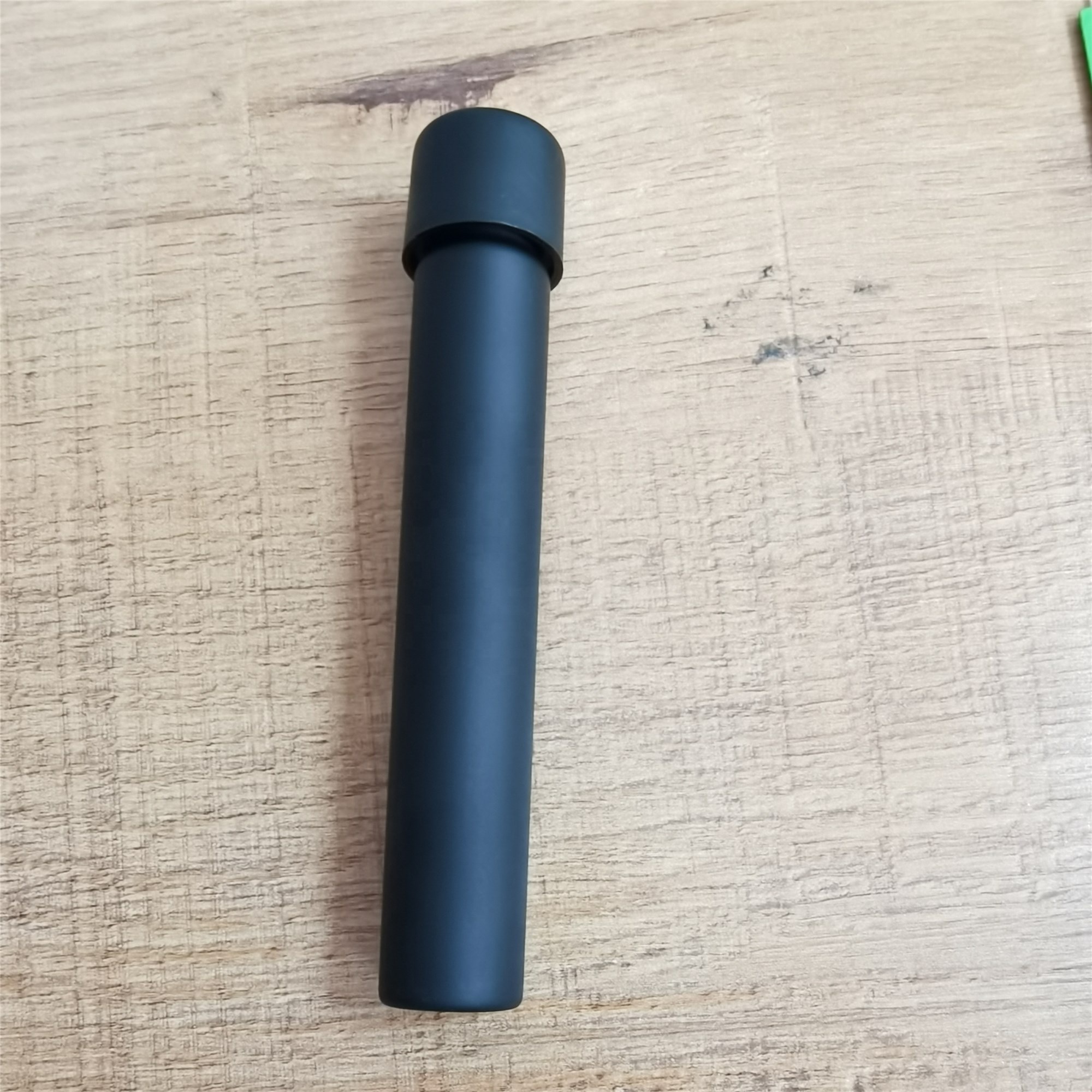 Custom 22mmx120mm Matte Black Glass Joint Tube Childproof Lid Empty Pre-roll Joint Preroll Tubes Packaging