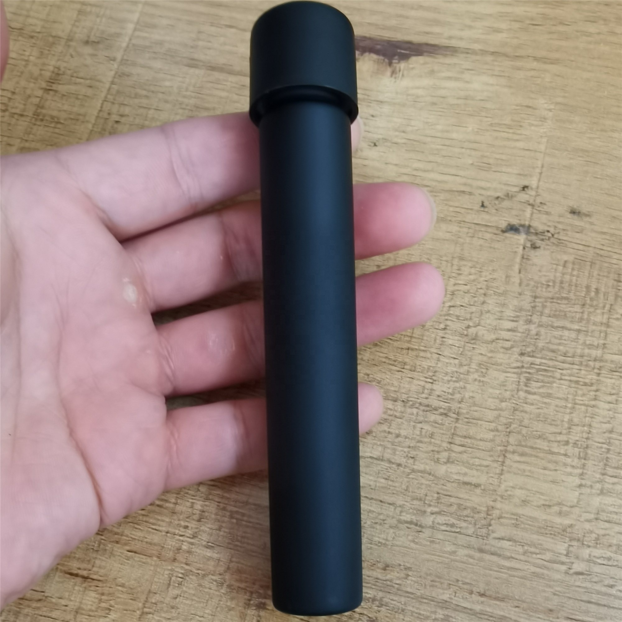 Custom 22mmx120mm Matte Black Glass Joint Tube Childproof Lid Empty Pre-roll Joint Preroll Tubes Packaging