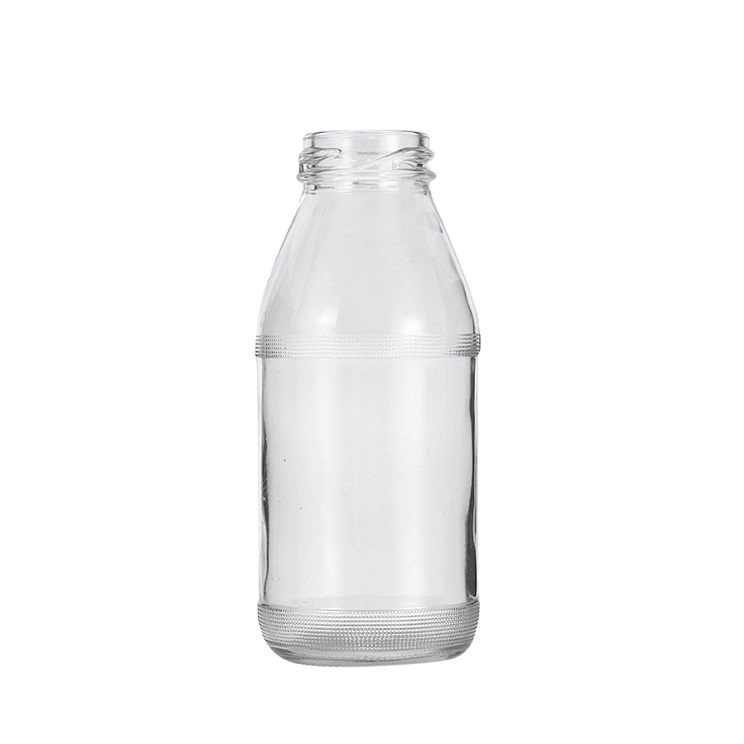 Custom 250ml clear glass juice bottle