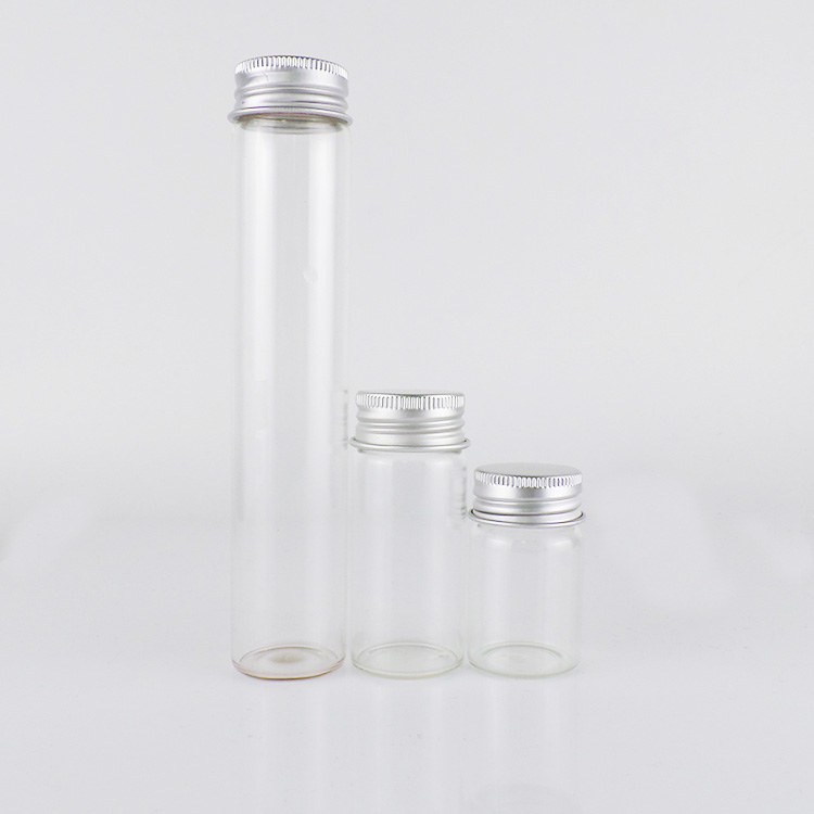 Custom 25ml 30ml 35ml 40ml 100ml Small Essential Oil Clear Tubular Glass bottle With White Screw Cap