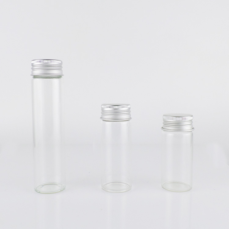 Custom 25ml 30ml 35ml 40ml 100ml Small Essential Oil Clear Tubular Glass bottle With White Screw Cap