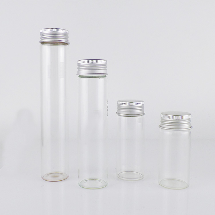 Custom 25ml 30ml 35ml 40ml 100ml Small Essential Oil Clear Tubular Glass bottle With White Screw Cap