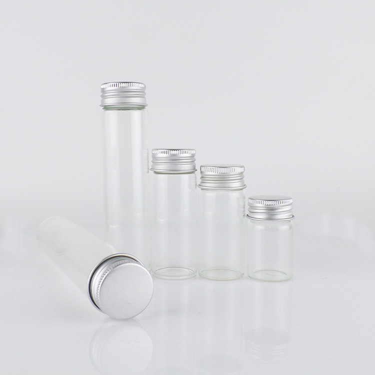 Custom 25ml 30ml 35ml 40ml 100ml Small Essential Oil Clear Tubular Glass bottle With White Screw Cap