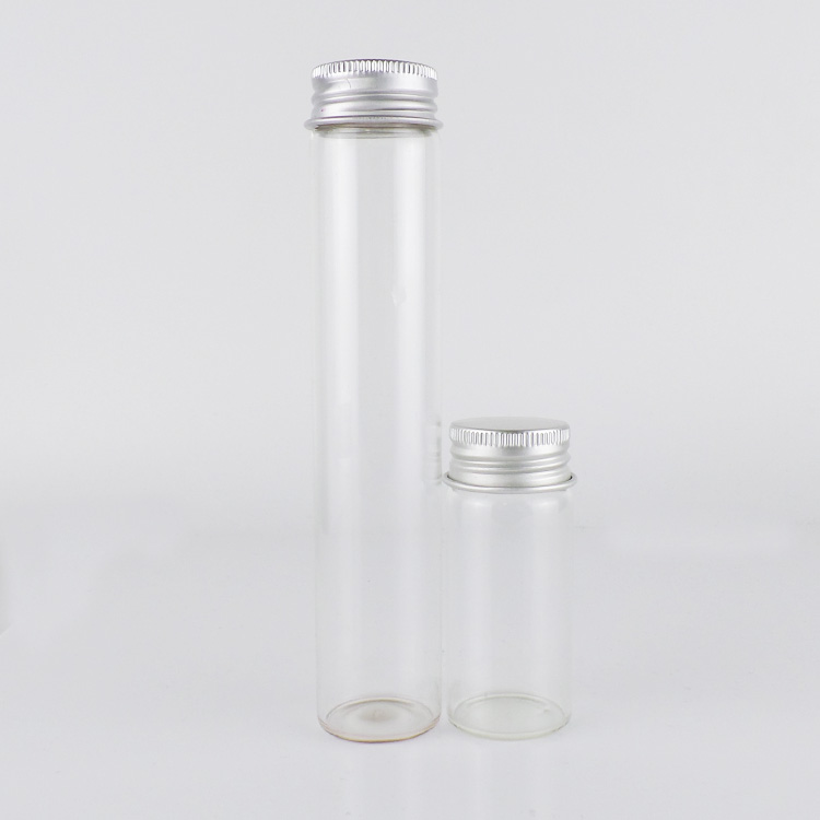 Custom 25ml 30ml 35ml 40ml 100ml Small Essential Oil Clear Tubular Glass bottle With White Screw Cap