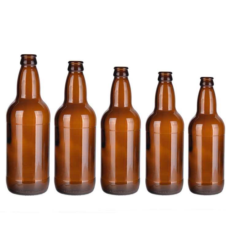Custom 275ml 330ml 500ml 640ml Amber Green Clear Glass Beer Bottle