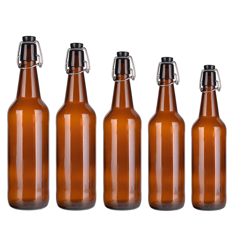 Custom 275ml 330ml 500ml 640ml Amber Green Clear Glass Beer Bottle
