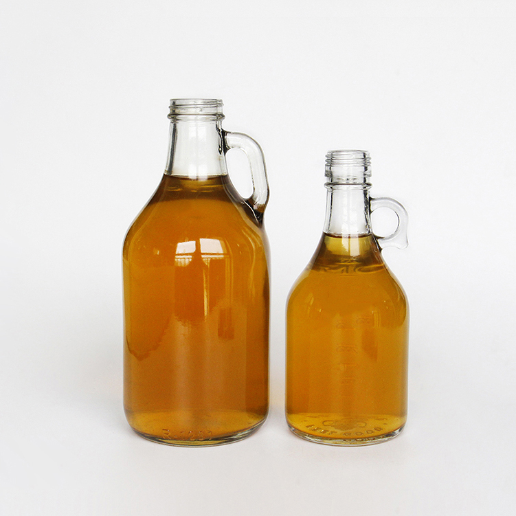 Custom 2L Glass Carboy 64oz Glass Kombucha Brewing Beer Jugs clear Growlers With Screw Cap