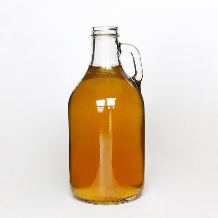 Custom 2L Glass Carboy 64oz Glass Kombucha Brewing Beer Jugs clear Growlers With Screw Cap