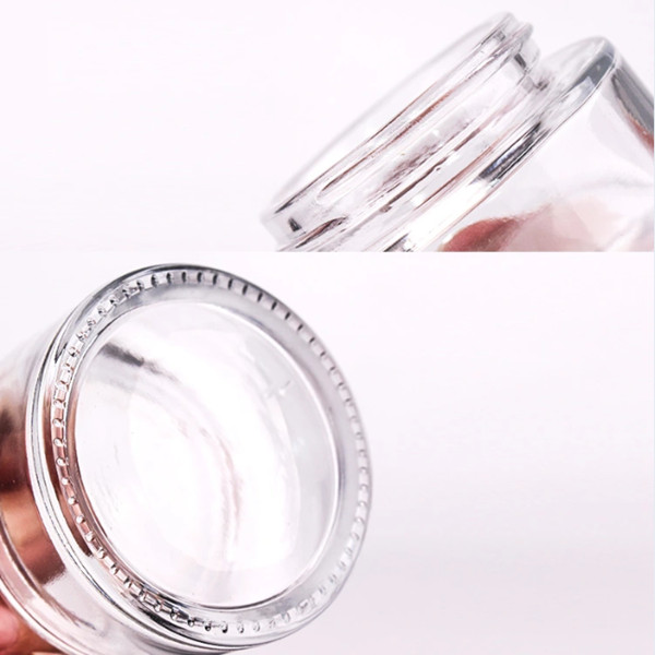 Custom 2OZ 60g Clear Candle Face Cream Packing Containers Glass Jar with Wood Bamboo Lid