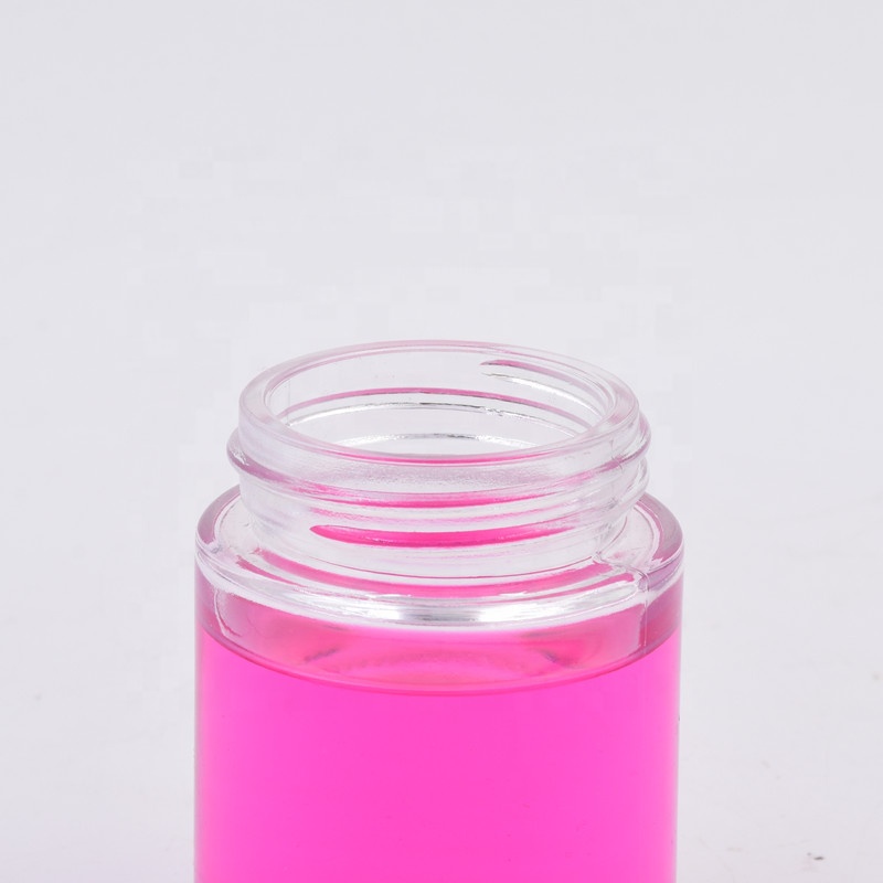 Custom 2oz 60ml transparent straight side pharmacy jars packaging weeds jar child resistant glass jar with child proof lid