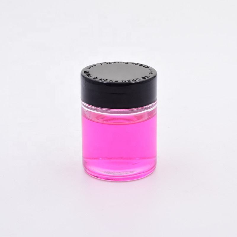Custom 2oz 60ml transparent straight side pharmacy jars packaging weeds jar child resistant glass jar with child proof lid