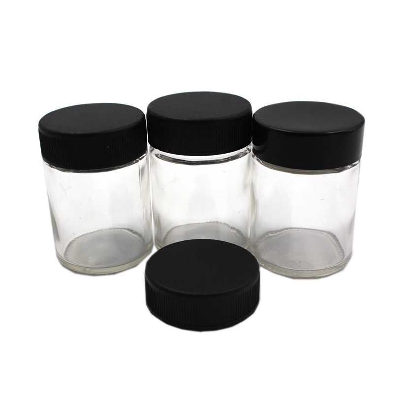 Custom 3 4 Oz Child Proof CR weed Glass Jar bulk smell proof food storage small container Einmachglas dab jars bottle with lid