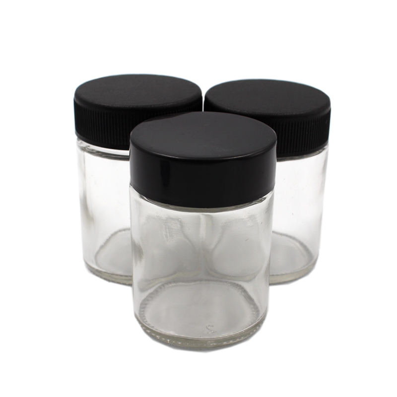 Custom 3 4 Oz Child Proof CR weed Glass Jar bulk smell proof food storage small container Einmachglas dab jars bottle with lid
