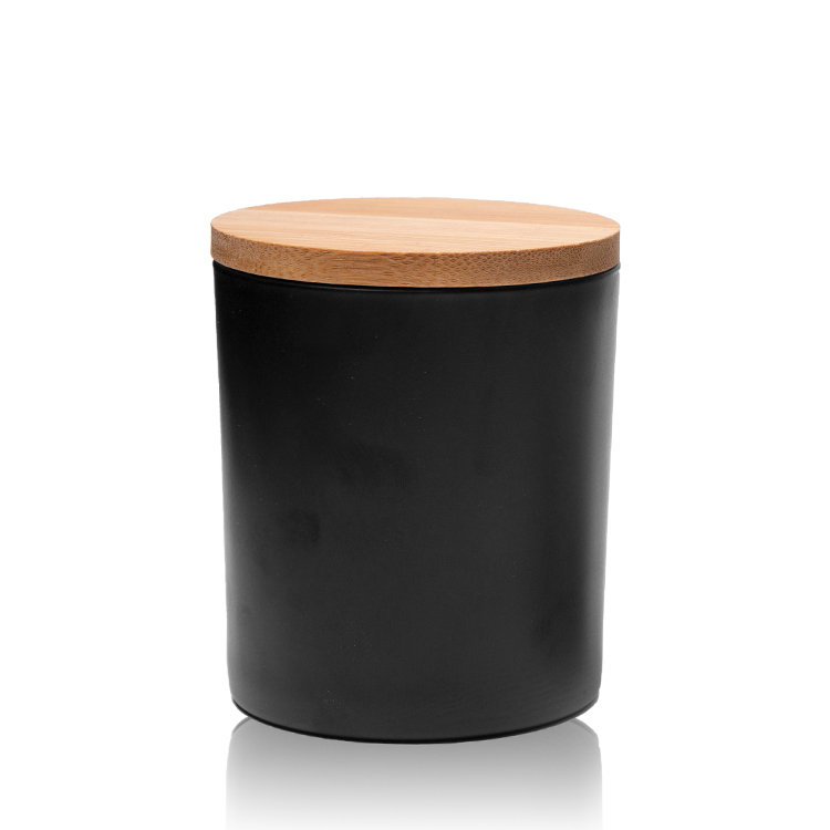 Custom 300ml Colored Candle Jars with Wooden Lids for Candle Packing