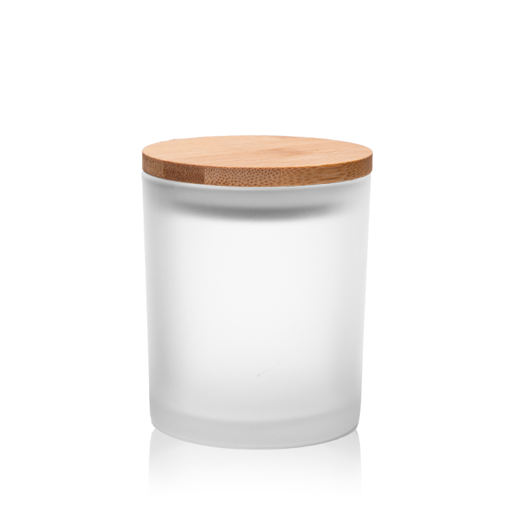 Custom 300ml Colored Candle Jars with Wooden Lids for Candle Packing
