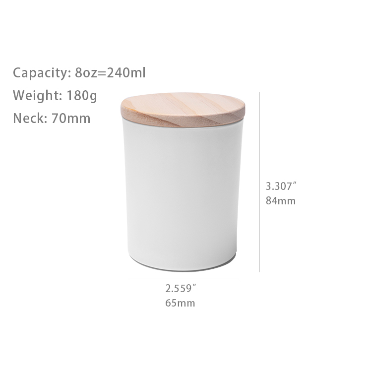 Custom 300ml Colored Candle Jars with Wooden Lids for Candle Packing