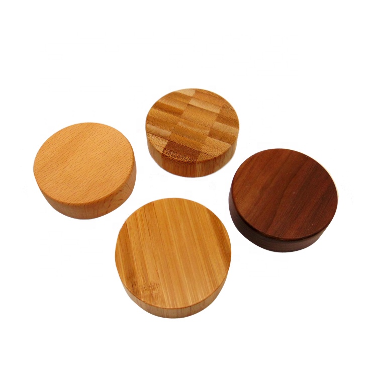 Custom 30g Cosmetic Cream Packaging Frosted Glass Jar With Bamboo Lid