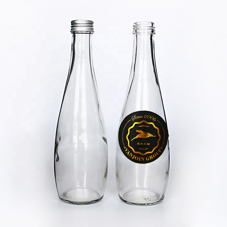 Custom 330ml Clear Empty Lemonade Juice Carbonated Soft Drink Glass Bottle